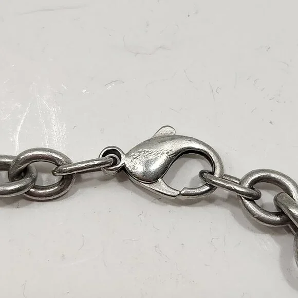 Vintage 1994 Tiffany & Co. Sterling Silver/18K Yellow Gold Heart W/Key Link Nck - Picture 6 of 7